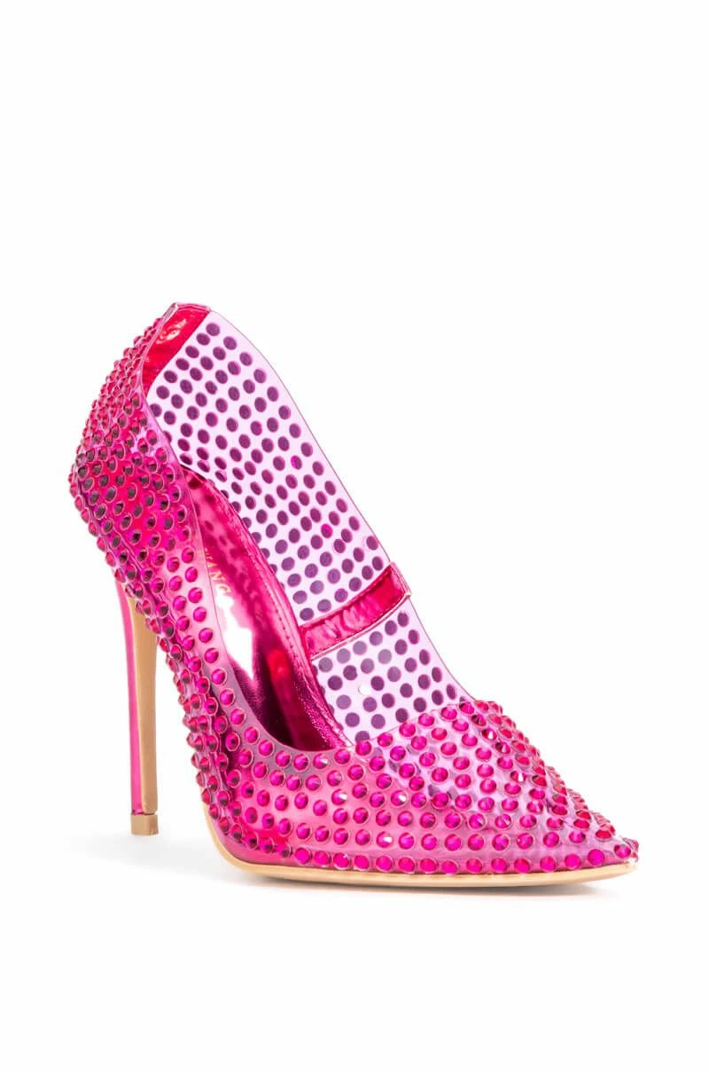 AZALEA WANG FIND ME ON THE DANCEFLOOR RHINESTONE PVC PUMP IN FUCHSIA 3 AZALEA WANG FIND ME ON THE DANCEFLOOR RHINESTONE PVC PUMP IN FUCHSIA - Image 3