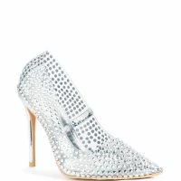 AZALEA WANG FIND ME ON THE DANCEFLOOR RHINESTONE PVC PUMP IN SILVER -Sewing Down South shop azalea wang find me on the dancefloor rhinestone pvc pump in silver silver 3 3