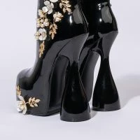 AZALEA WANG FINER THINGS IN LIFE CHUNKY BOOTIE IN BLACK -Sewing Down South shop azalea wang finer things in life chunky bootie in black black 5 5