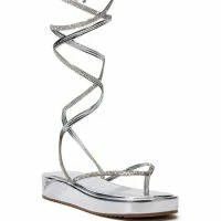 AZALEA WANG FLATFORM SANDAL IN METALLIC SILVER -Sewing Down South shop azalea wang flatform sandal in metallic silver silver 3 3 c1
