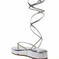 AZALEA WANG FLATFORM SANDAL IN METALLIC SILVER -Sewing Down South shop azalea wang flatform sandal in metallic silver silver 4 4 c1