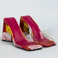 AZALEA WANG FLOWER POWER CHUNKY SANDAL IN MULTI -Sewing Down South shop azalea wang flower power chunky sandal in multi multi 4 4