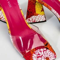 AZALEA WANG FLOWER POWER CHUNKY SANDAL IN MULTI -Sewing Down South shop azalea wang flower power chunky sandal in multi multi 6 6