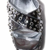 AZALEA WANG FRANCIE EMBELLISHED CHUNKY SANDAL IN SILVER -Sewing Down South shop azalea wang francie embellished chunky sandal in silver silver 5 5