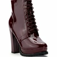 AZALEA WANG FREDDIE CHUNKY LACE UP BOOTIE IN BURGUNDY 7 AZALEA WANG FREDDIE CHUNKY LACE UP BOOTIE IN BURGUNDY -Sewing Down South shop azalea wang freddie chunky lace up bootie in burgundy burgundy 3 3