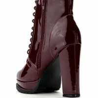 AZALEA WANG FREDDIE CHUNKY LACE UP BOOTIE IN BURGUNDY 8 AZALEA WANG FREDDIE CHUNKY LACE UP BOOTIE IN BURGUNDY -Sewing Down South shop azalea wang freddie chunky lace up bootie in burgundy burgundy 4 4