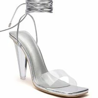AZALEA WANG FREMONT PVC SANDAL IN SILVER -Sewing Down South shop azalea wang fremont pvc sandal in silver silver 4 4 c1