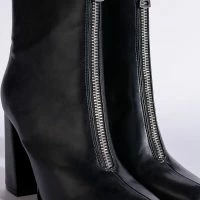 AZALEA WANG FRESCO ZIP CHUNKY BOOT IN BLACK -Sewing Down South shop azalea wang fresco zip chunky boot in black black 6 6