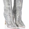 AZALEA WANG FULL OF LOVE RHINESTONE EMBELLISHED BOOTIE IN SILVER