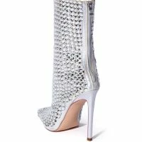 AZALEA WANG FULL OF LOVE RHINESTONE EMBELLISHED BOOTIE IN SILVER -Sewing Down South shop azalea wang full of love rhinestone embellished bootie in silver silver 4 4