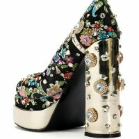 AZALEA WANG GEMMA SATIN EMBELLISHED PUMP IN BLACK -Sewing Down South shop azalea wang gemma satin embellished pump in black black 4 4