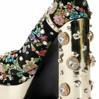 AZALEA WANG GEMMA SATIN EMBELLISHED PUMP IN BLACK -Sewing Down South shop azalea wang gemma satin embellished pump in black black 5 5