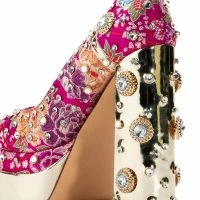 AZALEA WANG GEMMA SATIN EMBELLISHED PUMP IN PINK -Sewing Down South shop azalea wang gemma satin embellished pump in pink pink 5 5