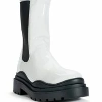 AZALEA WANG GHOSTED FLATFORM CHELSEA BOOT IN BLACK WHITE -Sewing Down South shop azalea wang ghosted flatform chelsea boot in black white black white 3 3 c1