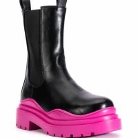 AZALEA WANG GHOSTED FLATFORM CHELSEA BOOT IN FUCHSIA -Sewing Down South shop azalea wang ghosted flatform chelsea boot in fuchsia fuchsia 3 3 c1 c1