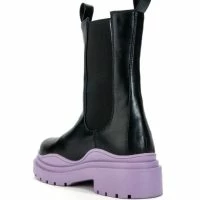 AZALEA WANG GHOSTED FLATFORM CHELSEA BOOT IN PURPLE -Sewing Down South shop azalea wang ghosted flatform chelsea boot in purple purple 4 4
