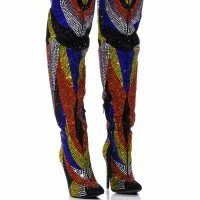 AZALEA WANG GLAMOROUS EMBELLISHED STILETTO BOOT