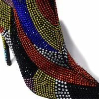 AZALEA WANG GLAMOROUS EMBELLISHED STILETTO BOOT -Sewing Down South shop azalea wang glamorous embellished stiletto boot multi 5 5