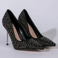 AZALEA WANG GLITCH IN THE SYSTEM STILETTO PUMP IN BLACK -Sewing Down South shop azalea wang glitch in the system stiletto pump in black black 4 4