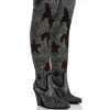AZALEA WANG GO WITH THE FLOW WESTERN THIGH HIGH CHUNKY HEEL BOOT