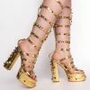AZALEA WANG GOLD DIGGER CHUNKY SANDAL IN GOLD