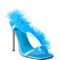 AZALEA WANG GRAPEFRUIT TULLE STILETTO SANDAL IN BLUE -Sewing Down South shop azalea wang grapefruit tulle stiletto sandal in blue blue 3 3