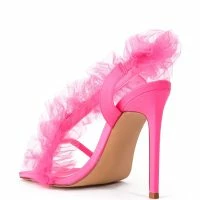 AZALEA WANG GRAPEFRUIT TULLE STILETTO SANDAL IN PINK -Sewing Down South shop azalea wang grapefruit tulle stiletto sandal in pink pink 4 4
