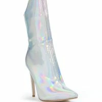 AZALEA WANG HALO SEXY STILETTO BOOTIE IN SILVER -Sewing Down South shop azalea wang halo sexy stiletto bootie in silver silver 3 3