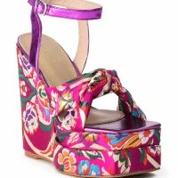 AZALEA WANG HAYDEN BROCADE WEDGE SANDAL -Sewing Down South shop azalea wang hayden brocade wedge sandal multi 3 3