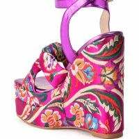 AZALEA WANG HAYDEN BROCADE WEDGE SANDAL -Sewing Down South shop azalea wang hayden brocade wedge sandal multi 4 4