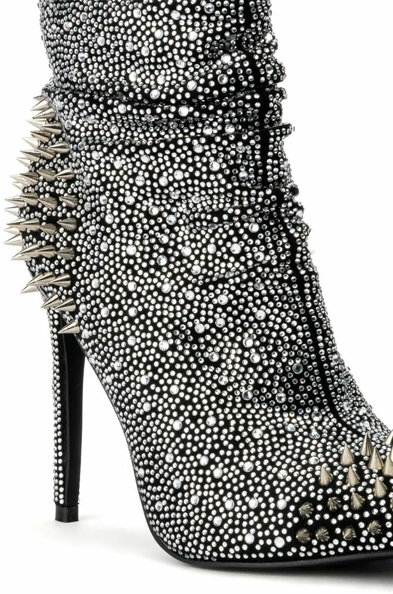AZALEA WANG HEADSTRONG RHINESTONE SPIKE STILETTO BOOTIE IN BLACK 5 AZALEA WANG HEADSTRONG RHINESTONE SPIKE STILETTO BOOTIE IN BLACK - Image 5