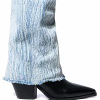 AZALEA WANG HEARD ABOUT YOU DENIM FOLD OVER BOOT -Sewing Down South shop azalea wang heard about you denim fold over boot denim 5 5