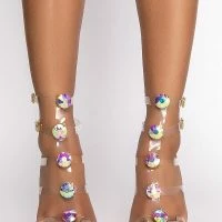 Sewing Down South shop -Sewing Down South shop azalea wang heart breaker stiletto sandal in hologram hologram 3 3