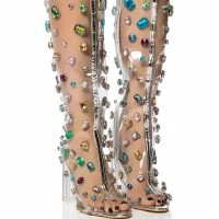 AZALEA WANG HEIDI EMBELLISHED PVC BOOT IN MULTI