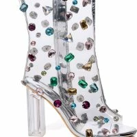 AZALEA WANG HEIDI EMBELLISHED PVC BOOT IN MULTI -Sewing Down South shop azalea wang heidi embellished pvc boot in multi multi 5 5 c1