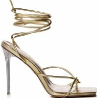 AZALEA WANG HYPER STILETTO SANDAL IN GOLD
