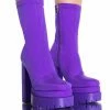 AZALEA WANG ICING MONOCHROME PURPLE CHUNKY BOOTIE