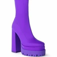 AZALEA WANG ICING MONOCHROME PURPLE CHUNKY BOOTIE -Sewing Down South shop azalea wang icing monochrome purple chunky bootie purple 3 3