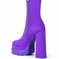 AZALEA WANG ICING MONOCHROME PURPLE CHUNKY BOOTIE -Sewing Down South shop azalea wang icing monochrome purple chunky bootie purple 4 4