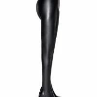 AZALEA WANG I'M A STAR CHUNKY HEEL PANT BOOT IN BLACK PU -Sewing Down South shop azalea wang im a star chunky heel pant boot in black pu black pu 4 4 c1