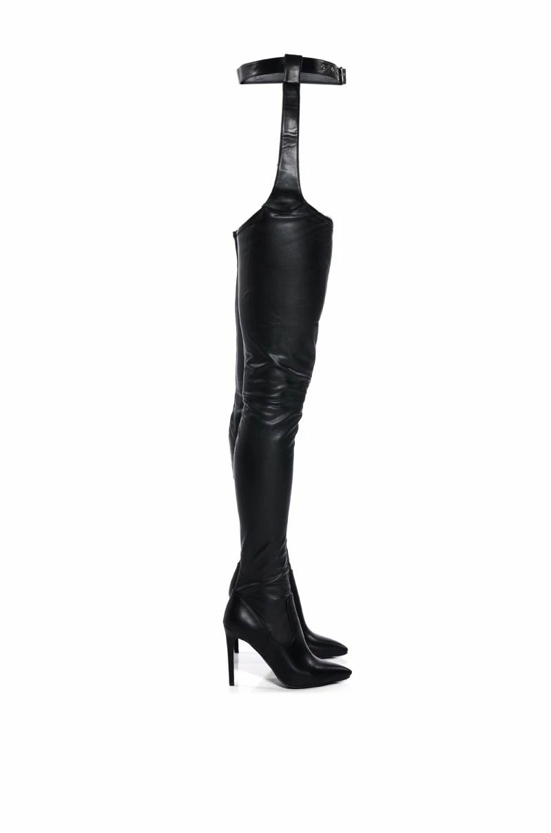 AZALEA WANG IM MOVIN ON BELTED THIGH HIGH STILETTO CHAP BOOT WITH 4 WAY STRETCH 5 AZALEA WANG IM MOVIN ON BELTED THIGH HIGH STILETTO CHAP BOOT WITH 4 WAY STRETCH - Image 5