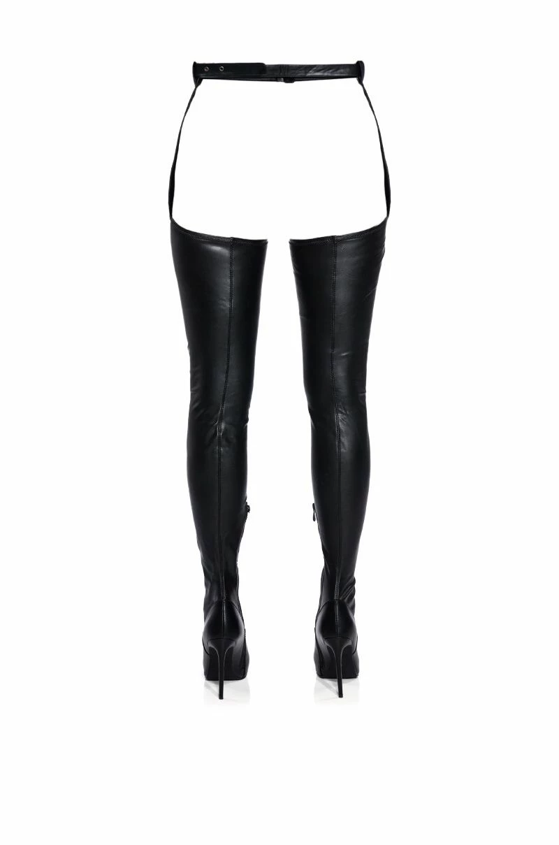 AZALEA WANG IM MOVIN ON BELTED THIGH HIGH STILETTO CHAP BOOT WITH 4 WAY STRETCH 7 AZALEA WANG IM MOVIN ON BELTED THIGH HIGH STILETTO CHAP BOOT WITH 4 WAY STRETCH - Image 7