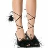 AZALEA WANG IM THAT GIRL FEATHER SANDAL IN BLACK