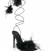 AZALEA WANG IM THAT GIRL FEATHER SANDAL IN BLACK -Sewing Down South shop azalea wang im that girl feather sandal in black black 3 3
