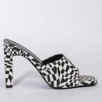 AZALEA WANG INTO YOU STILETTO SANDAL IN BLACK WHITE -Sewing Down South shop azalea wang into you stiletto sandal in black white black white 3 3