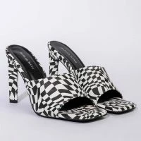 AZALEA WANG INTO YOU STILETTO SANDAL IN BLACK WHITE -Sewing Down South shop azalea wang into you stiletto sandal in black white black white 4 4