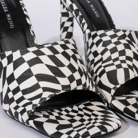 AZALEA WANG INTO YOU STILETTO SANDAL IN BLACK WHITE -Sewing Down South shop azalea wang into you stiletto sandal in black white black white 6 6