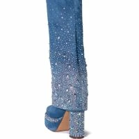 AZALEA WANG INVISIBLE DENIM BOOT WITH DIAMONDS -Sewing Down South shop azalea wang invisible denim boot with diamonds denim 4 4