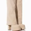 AZALEA WANG INVISIBLE FOLD OVER CHUNKY BOOT IN TAN SUEDE