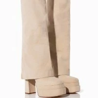 AZALEA WANG INVISIBLE FOLD OVER CHUNKY BOOT IN TAN SUEDE